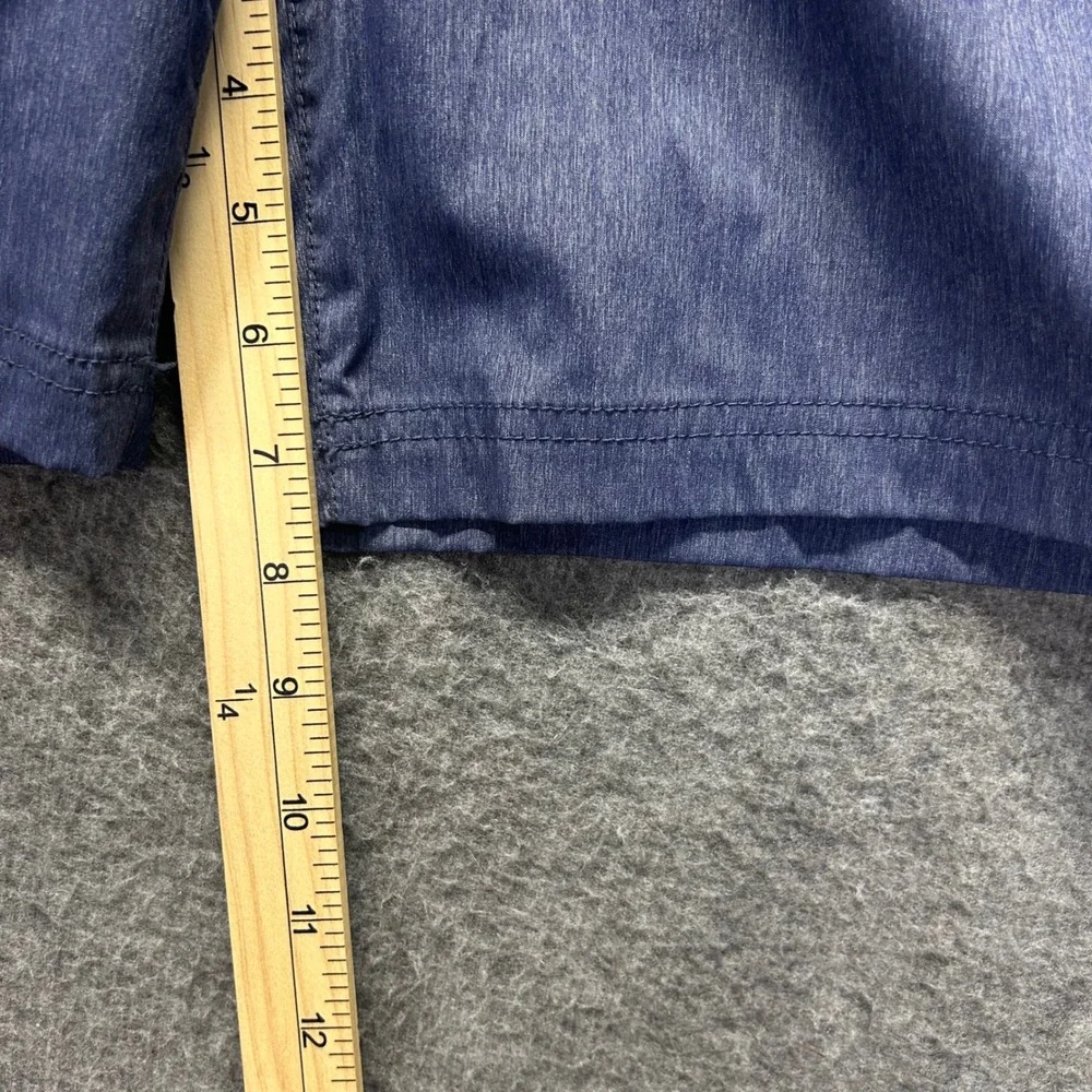 Eddie Bauer Travex Womens Blue Heathered Hiking Shorts Size 10 Stretch Travel